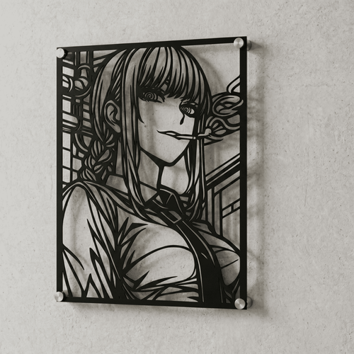 Cuadro Decorativo Anime Chainsaw Man Makima en Acero