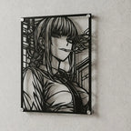 Cuadro decorativo en acero de Makima de Chainsaw Man cortado a láser - Noxhound