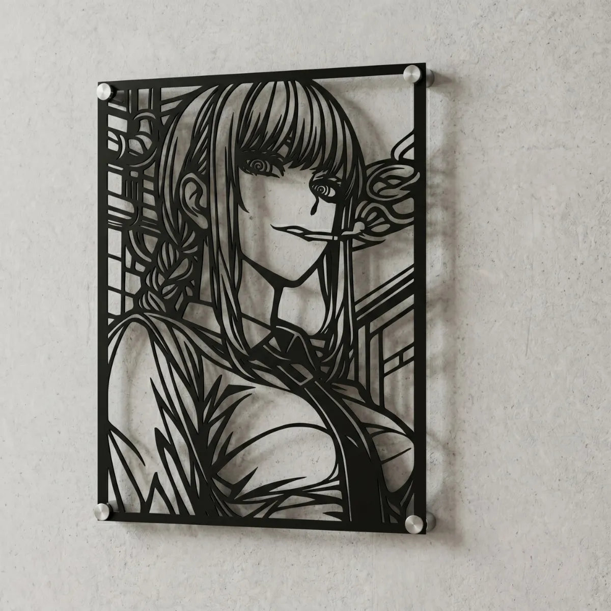 Cuadro decorativo en acero de Makima de Chainsaw Man cortado a láser - Noxhound