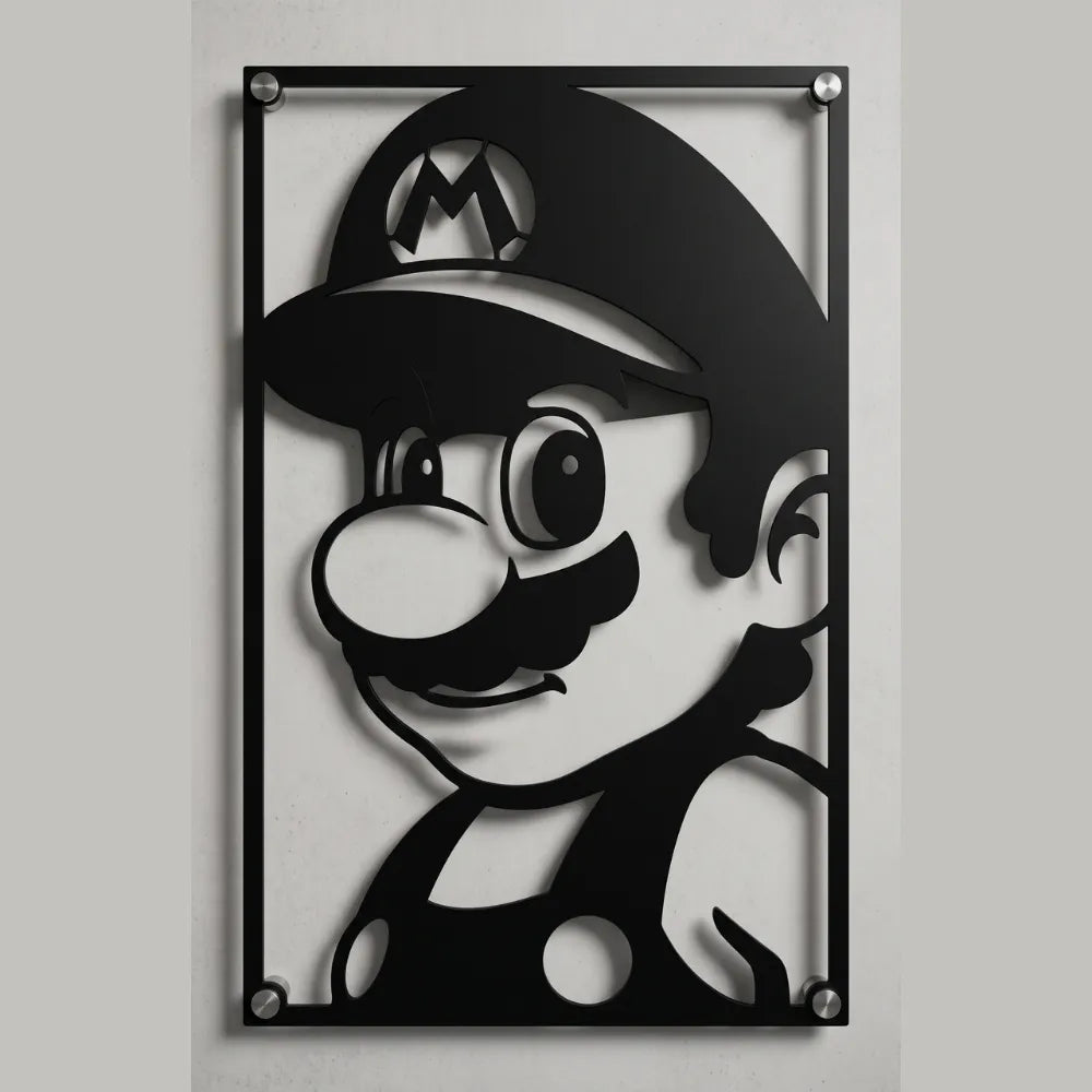 Cuadro Decorativo Videojuego Super Mario Mario en Acero
