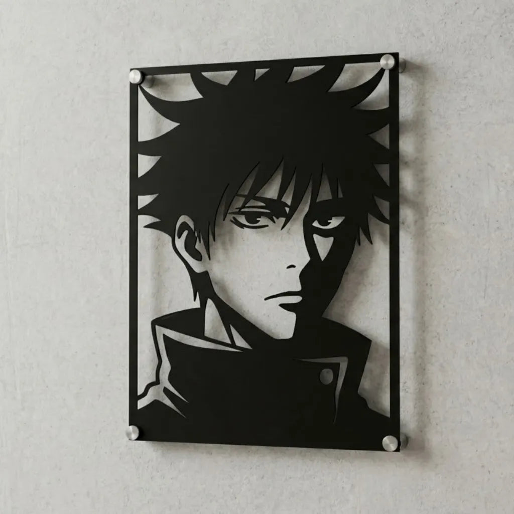 Cuadro decorativo en acero de Megumi Fushiguro de Jujutsu Kaisen cortado a láser - Noxhound