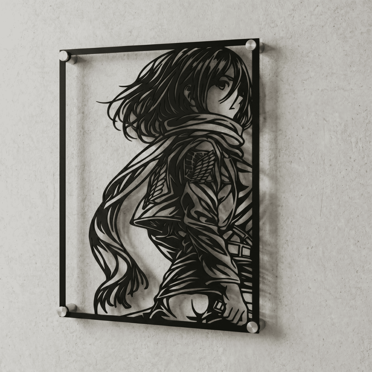 Cuadro Decorativo Anime Shingeki no Kyojin Mikasa Ackerman en Acero