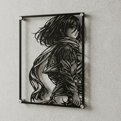 Cuadro Decorativo Anime Shingeki no Kyojin Mikasa Ackerman en Acero