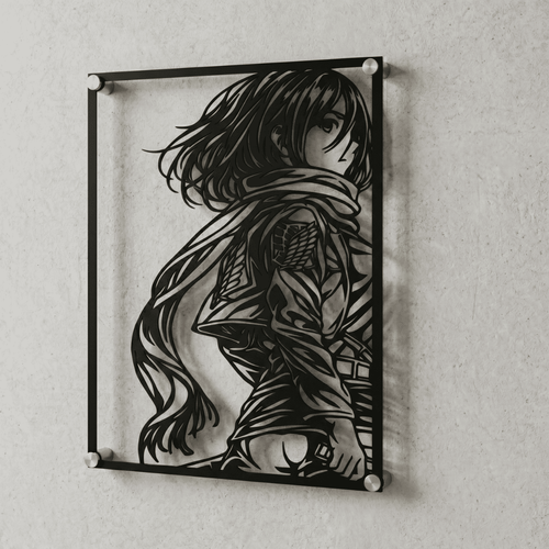 Cuadro Decorativo Anime Shingeki no Kyojin Mikasa Ackerman en Acero