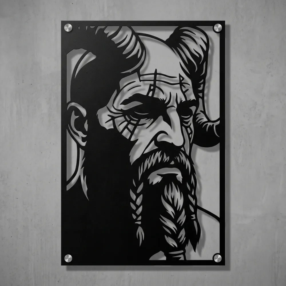 Cuadro Decorativo Videojuego God of War Mimir en Acero
