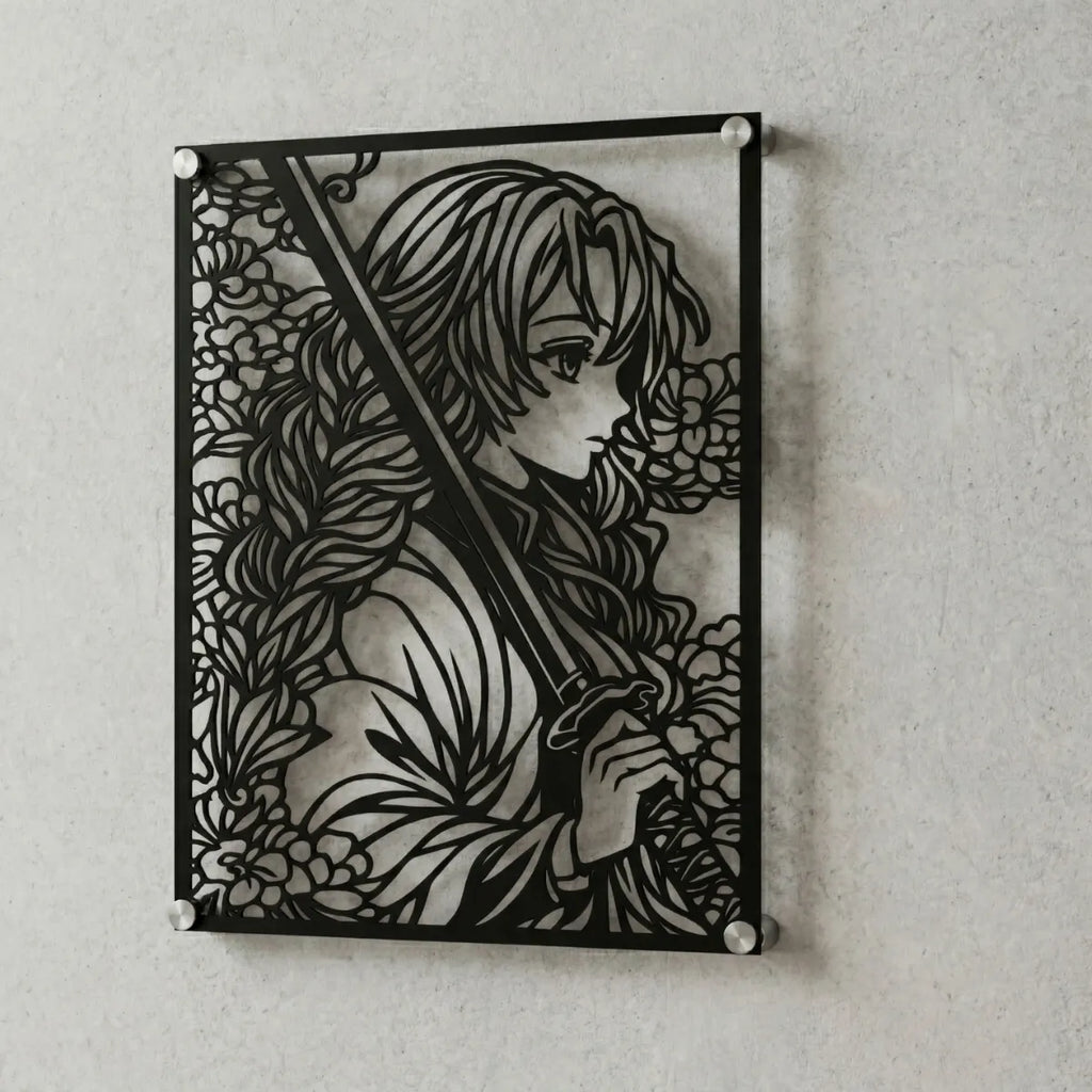 Cuadro decorativo en acero de Mitsuri Kanroji de Kimetsu no Yaiba cortado a láser - Noxhound