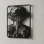 Cuadro decorativo en acero de Monkey D Luffy Versión B de One Piece cortado a láser - Noxhound