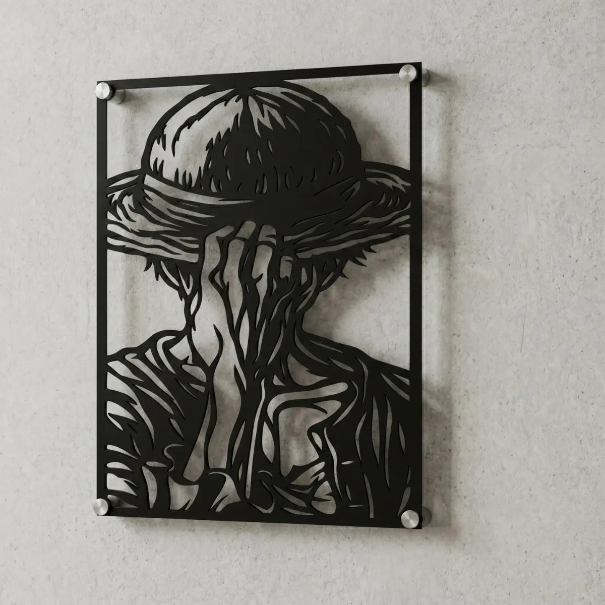 Cuadro decorativo en acero de Monkey D Luffy Versión B de One Piece cortado a láser - Noxhound