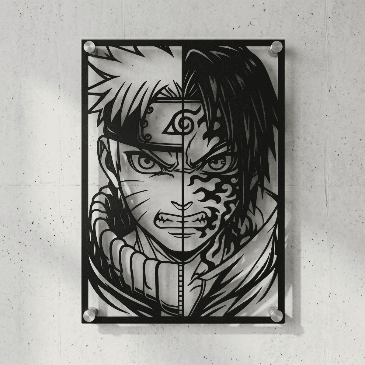 Cuadro Decorativo Anime Naruto Naruto y Sasuke en Acero