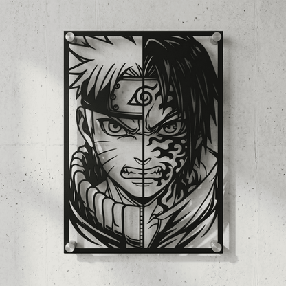 Cuadro Decorativo Anime Naruto Naruto y Sasuke en Acero