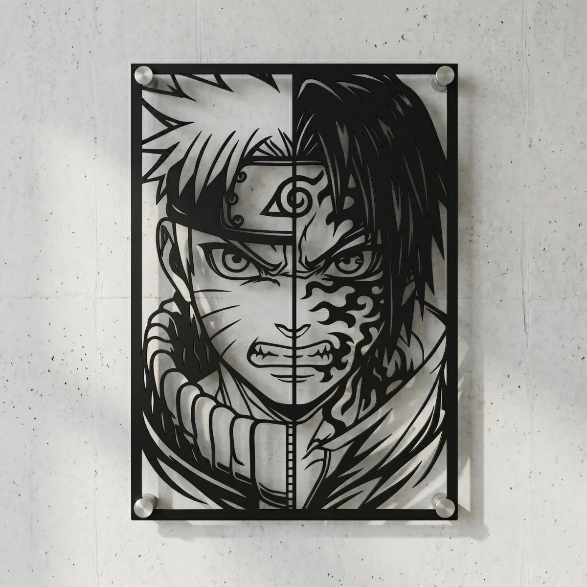 Cuadro decorativo en acero de Naruto y Sasuke de Naruto cortado a láser - Noxhound