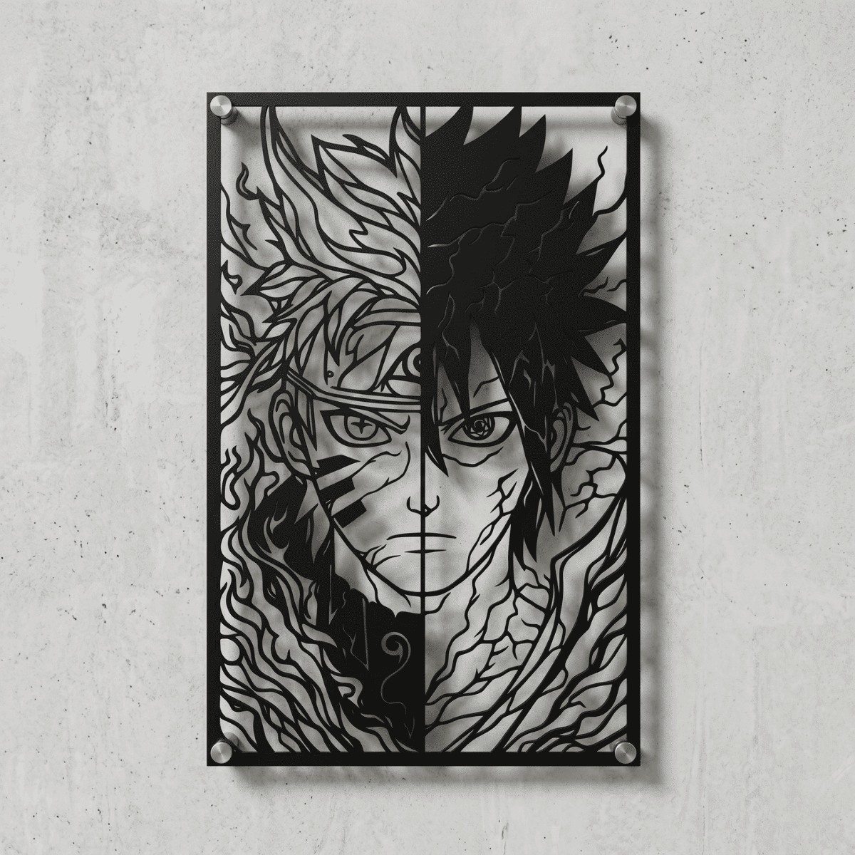 Cuadro Decorativo Anime Naruto Naruto y Sasuke Versión B en Acero