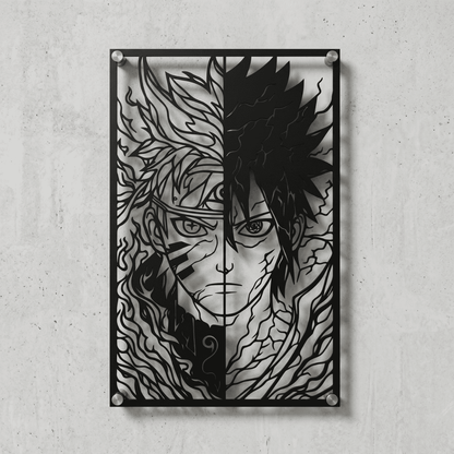 Cuadro Decorativo Anime Naruto Naruto y Sasuke Versión B en Acero