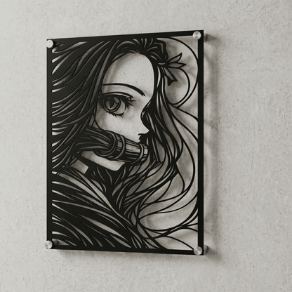 Cuadro Decorativo Anime Kimetsu no Yaiba Nezuko Kamado en Acero