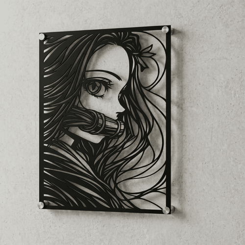 Cuadro Decorativo Anime Kimetsu no Yaiba Nezuko Kamado en Acero