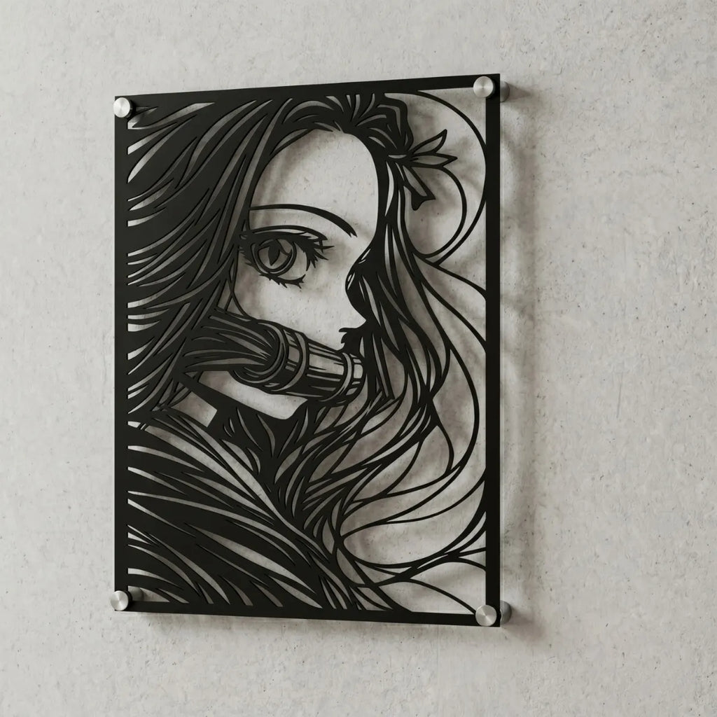 Cuadro decorativo en acero de Nezuko Kamado de Kimetsu no Yaiba cortado a láser - Noxhound