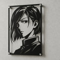 Cuadro de acero de Nobara Kugisaki de Jujutsu Kaisen colgado en pared