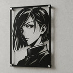 Cuadro de acero de Nobara Kugisaki de Jujutsu Kaisen colgado en pared