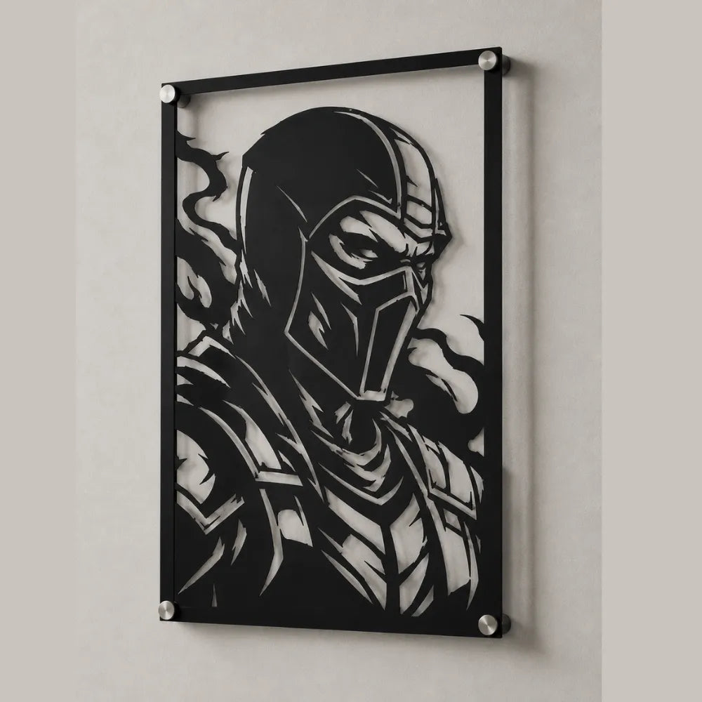 Cuadro Decorativo Videojuego Mortal Kombat Noob Saibot en Acero