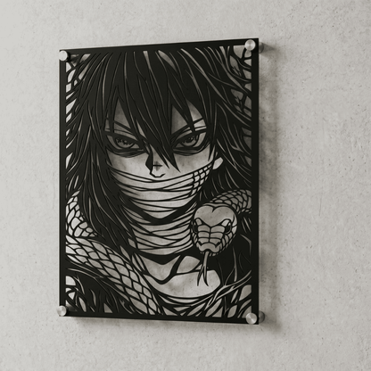 Cuadro Decorativo Anime Kimetsu no Yaiba Obanai Iguro en Acero