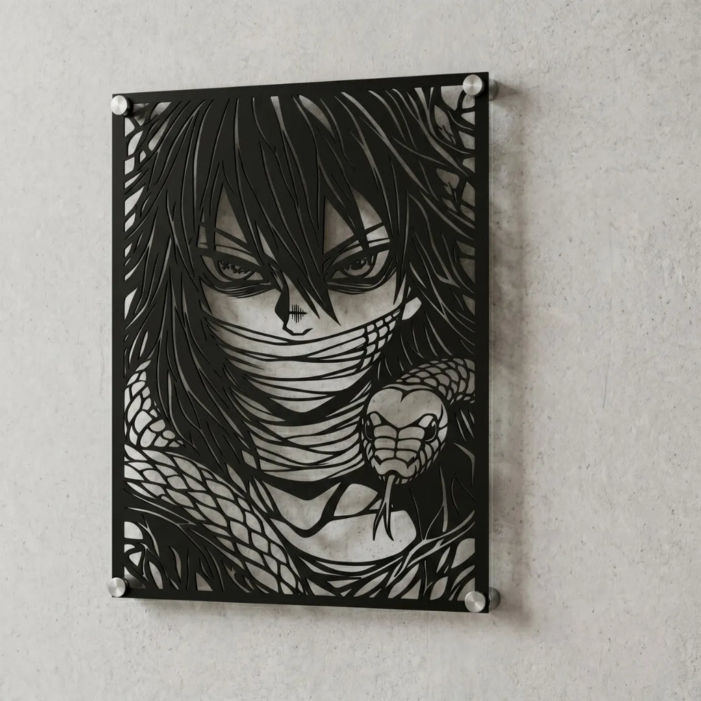 Cuadro decorativo en acero de Obanai Iguro de Kimetsu no Yaiba cortado a láser - Noxhound