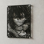 Cuadro decorativo en acero de Obanai Iguro de Kimetsu no Yaiba cortado a láser - Noxhound