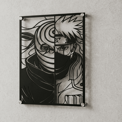 Cuadro Decorativo Anime Naruto Obito y Kakashi en Acero