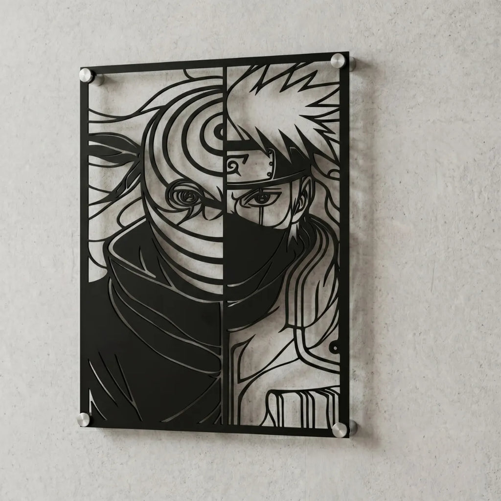 Cuadro decorativo en acero de Obito y Kakashi de Naruto cortado a láser - Noxhound