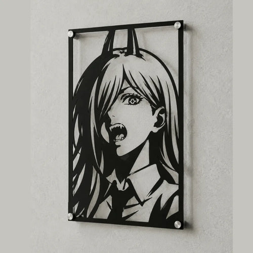 Cuadro decorativo en acero de Power de Chainsaw Man cortado a láser - Noxhound