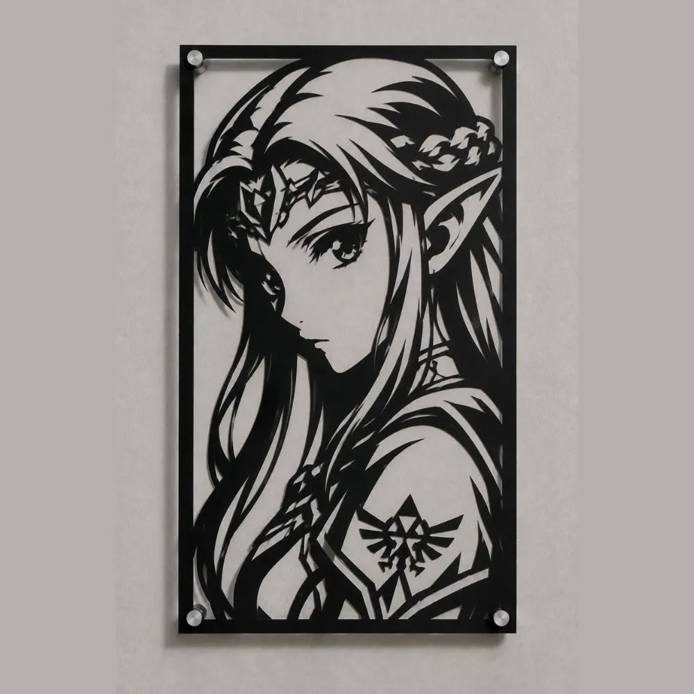 Cuadro Decorativo Videojuego The Legend of Zelda Princesa Zelda en Acero