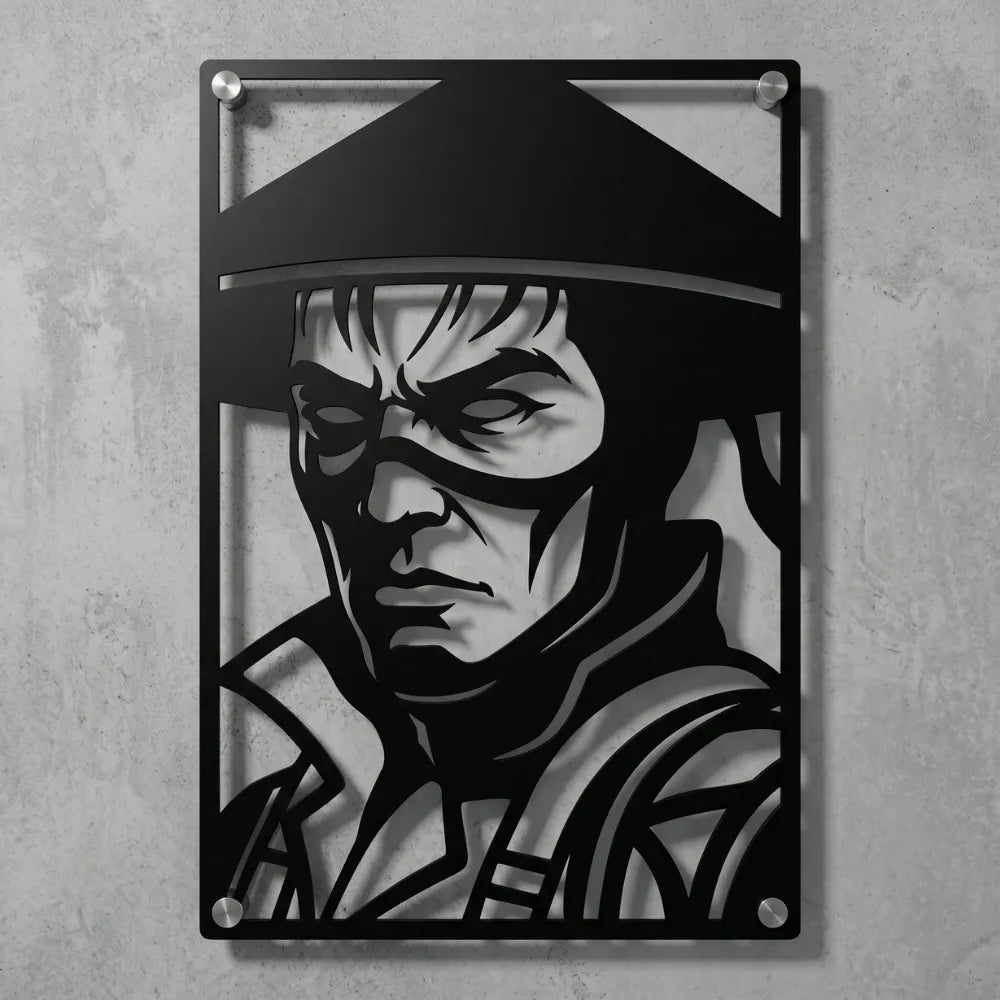 Cuadro Decorativo Videojuego Mortal Kombat Raiden en Acero