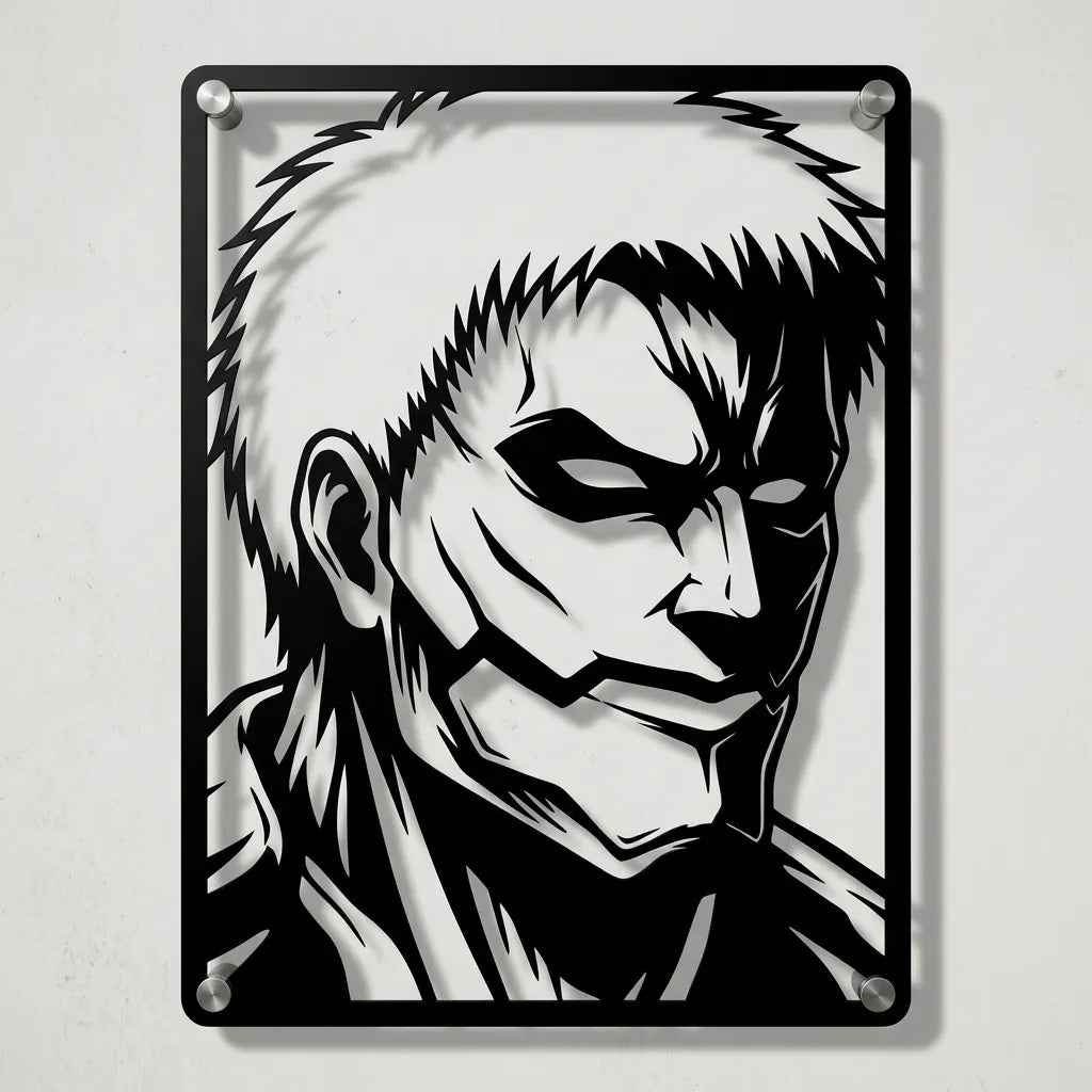 Cuadro decorativo en acero de Reiner Titán Acorazado de Shingeki no Kyojin cortado a láser - Noxhound