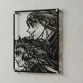 Cuadro decorativo en acero de Rengoku y Uzui de Kimetsu no Yaiba cortado a láser - Noxhound