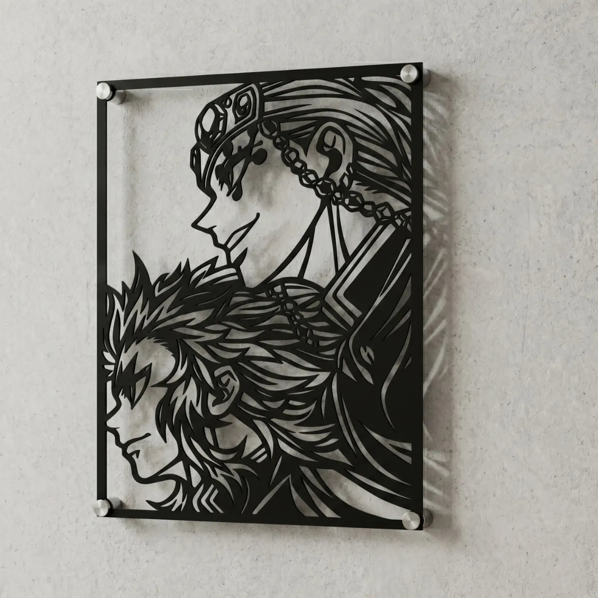 Cuadro decorativo en acero de Rengoku y Uzui de Kimetsu no Yaiba cortado a láser - Noxhound