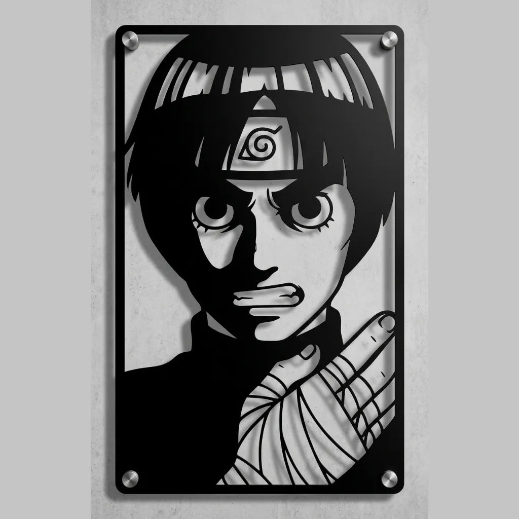 Cuadro decorativo en acero de Rock Lee de Naruto cortado a láser - Noxhound
