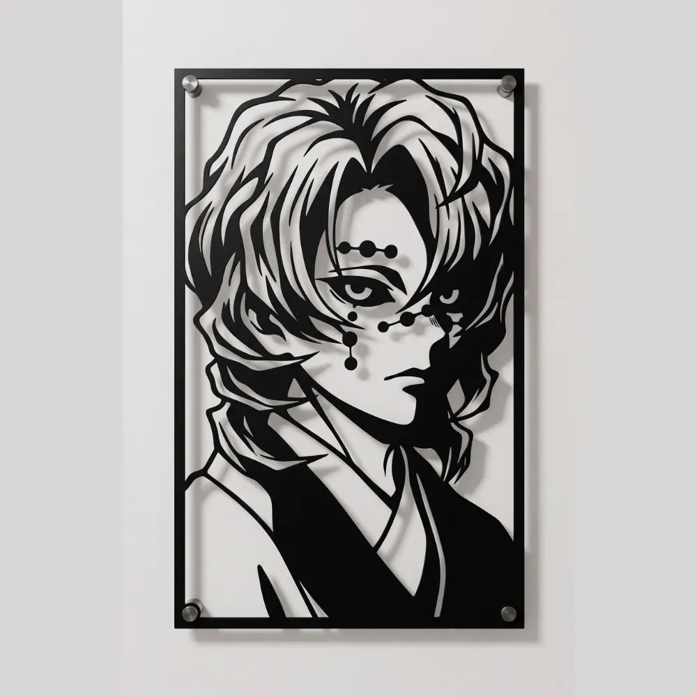 Cuadro Decorativo Anime Kimetsu no Yaiba Rui Quinta Luna en Acero