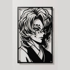 Cuadro Decorativo Anime Kimetsu no Yaiba Rui Quinta Luna en Acero