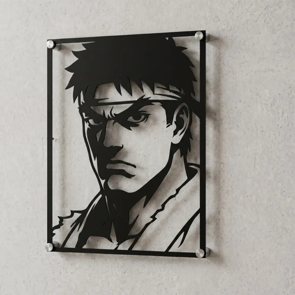 Cuadro Decorativo Videojuego Street Fighter Ryu en Acero
