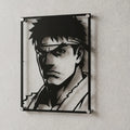 Cuadro Decorativo Videojuego Street Fighter Ryu en Acero