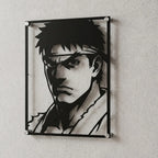 Cuadro Decorativo Videojuego Street Fighter Ryu en Acero