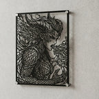 Cuadro decorativo de Shyvana de League of Legends en acero cortado a láser