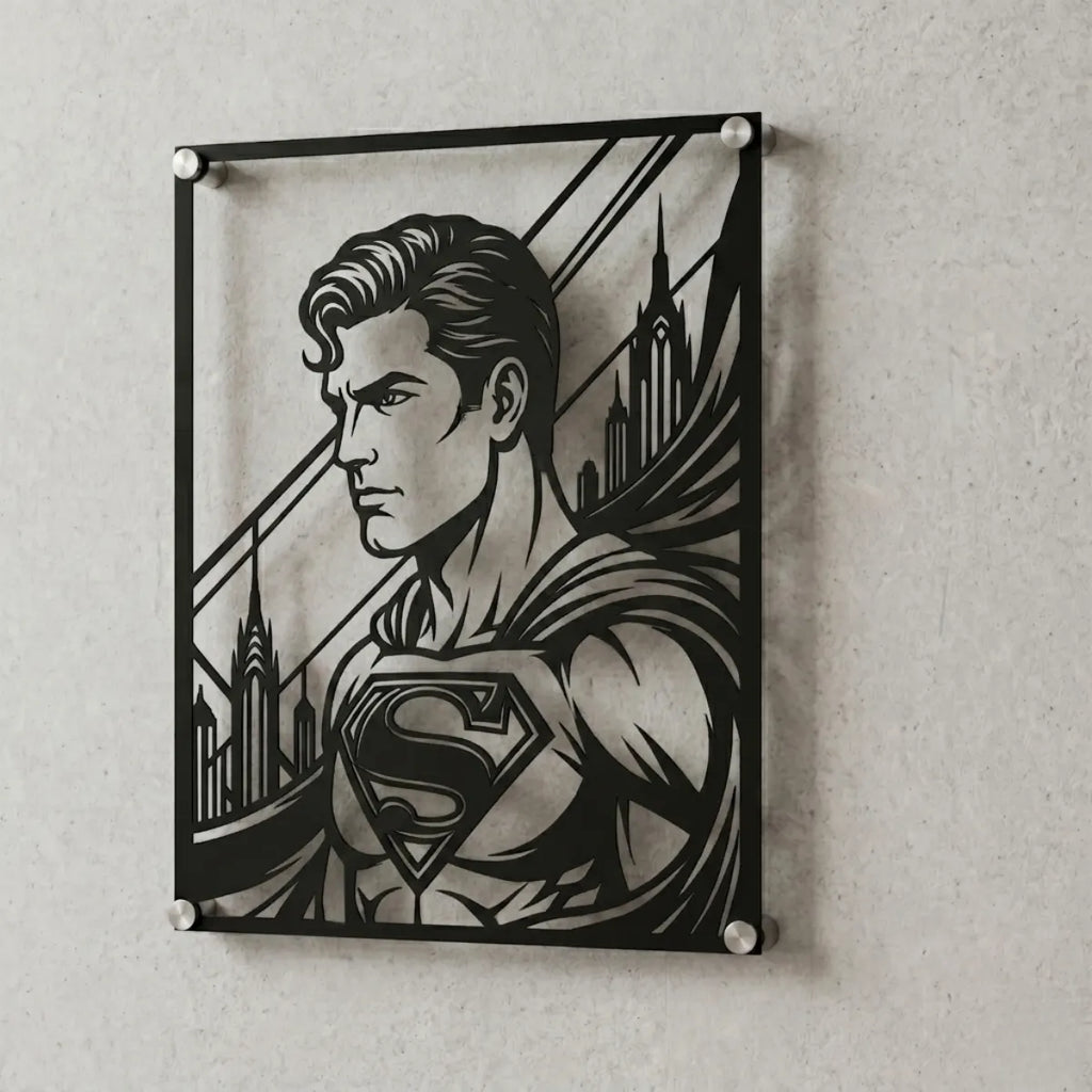 Cuadro decorativo en acero de Superman de DC cortado a láser - Noxhound