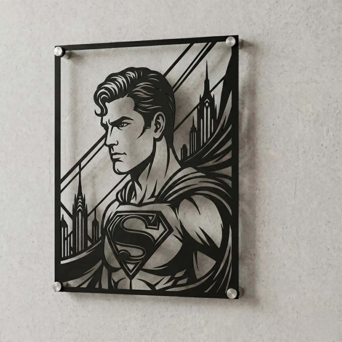 Cuadro decorativo en acero de Superman de DC cortado a láser - Noxhound