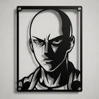 Cuadro decorativo en acero de Saitama de One Punch Man cortado a láser - Noxhound