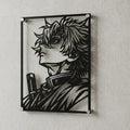 Cuadro decorativo en acero de Sanemi Shinazugawa de Kimetsu no Yaiba cortado a láser - Noxhound