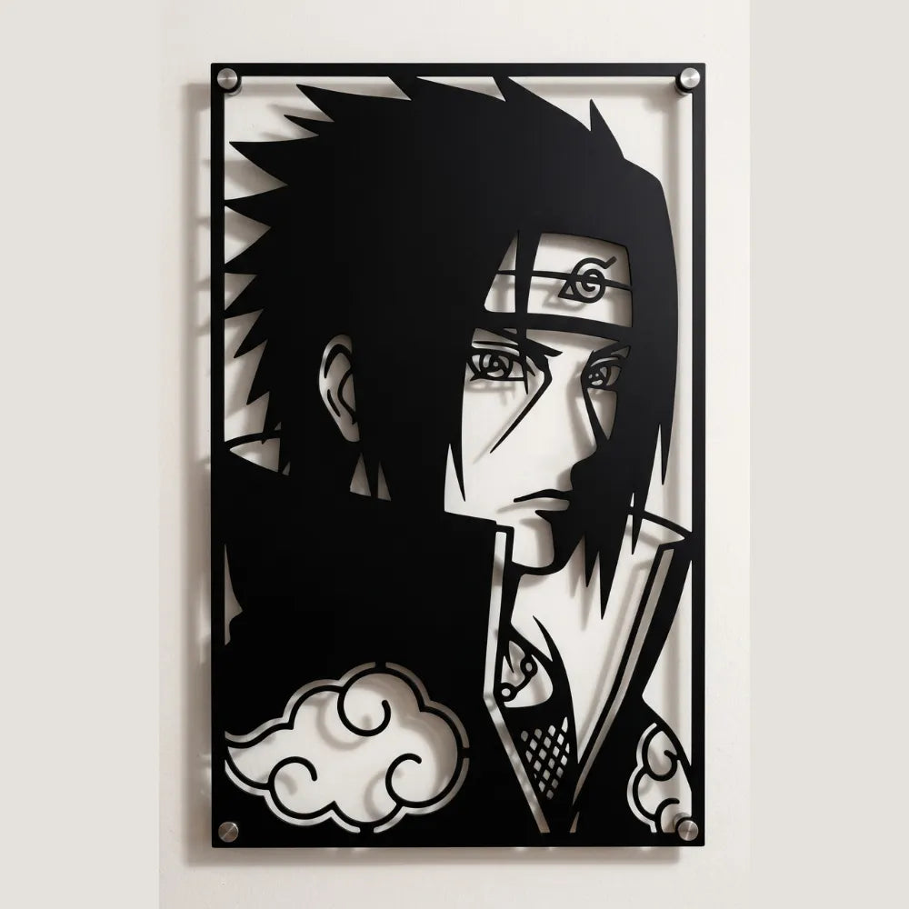Cuadro Decorativo Anime Naruto Sasuke Akatsuki en Acero