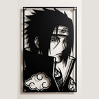 Cuadro Decorativo Anime Naruto Sasuke Akatsuki en Acero