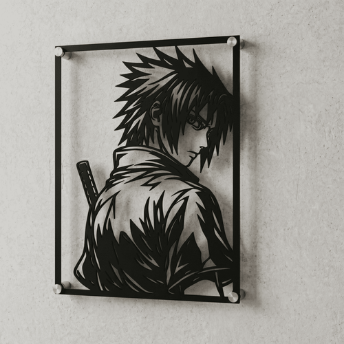 Cuadro Decorativo Anime Naruto Sasuke Uchiha en Acero