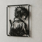 Cuadro decorativo en acero de Sasuke Uchiha de Naruto cortado a láser - Noxhound