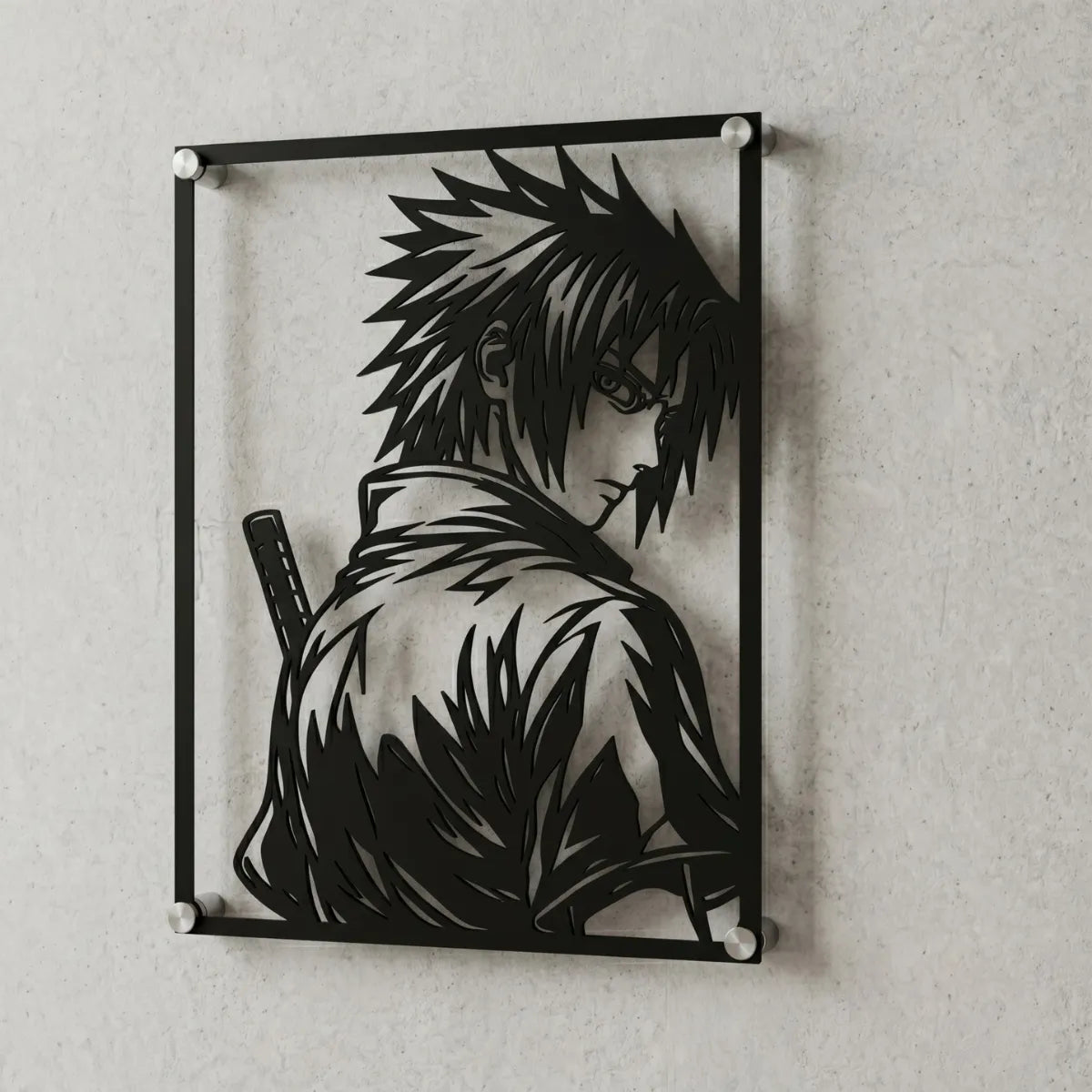 Cuadro decorativo en acero de Sasuke Uchiha de Naruto cortado a láser - Noxhound